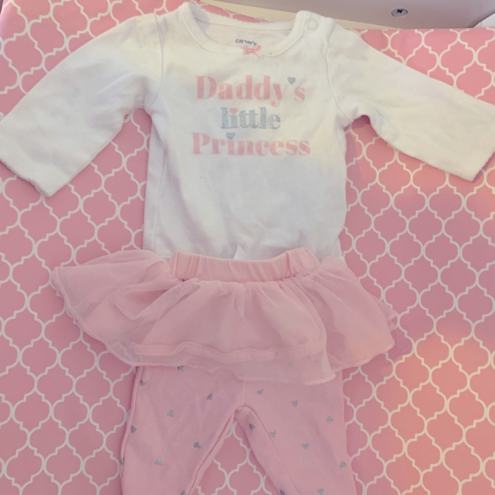 Baby girl outfit, onesie plus leggings with tutu